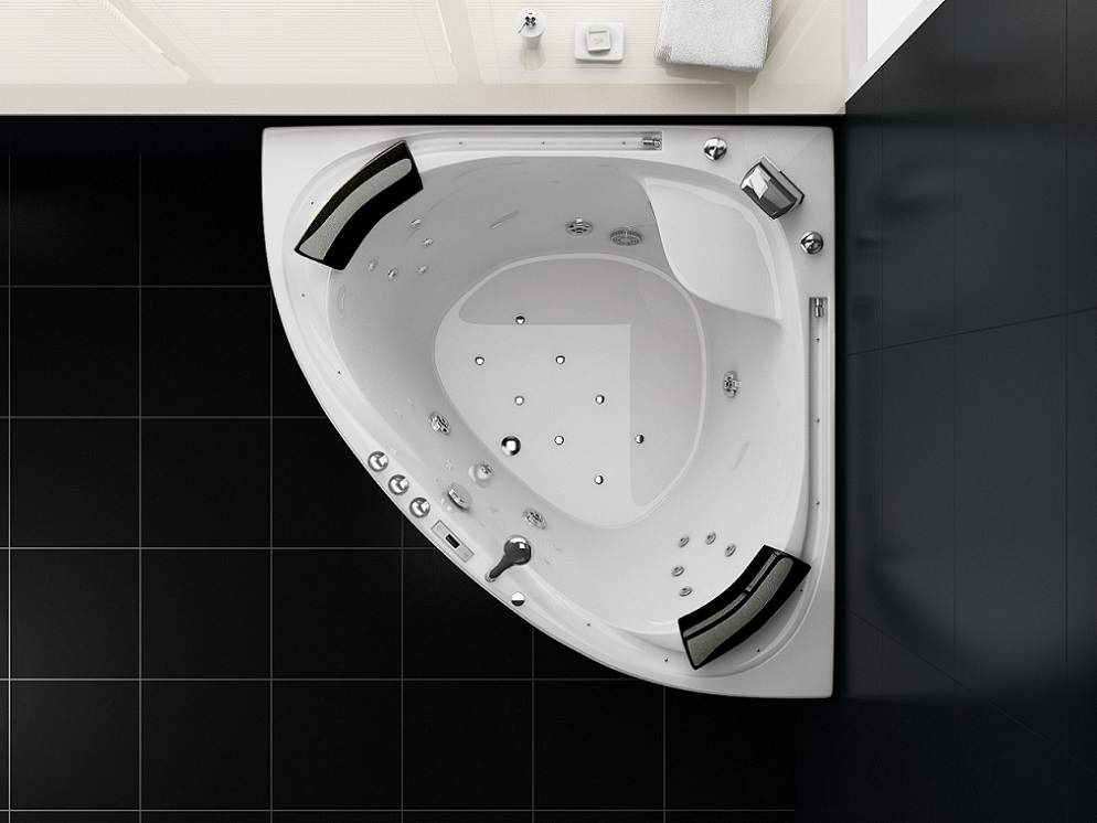 Whirlpool VILLA SABRINA weiss 1,6x1,6 m Vollausstattung Wasserfall Bachlauf umlaufend