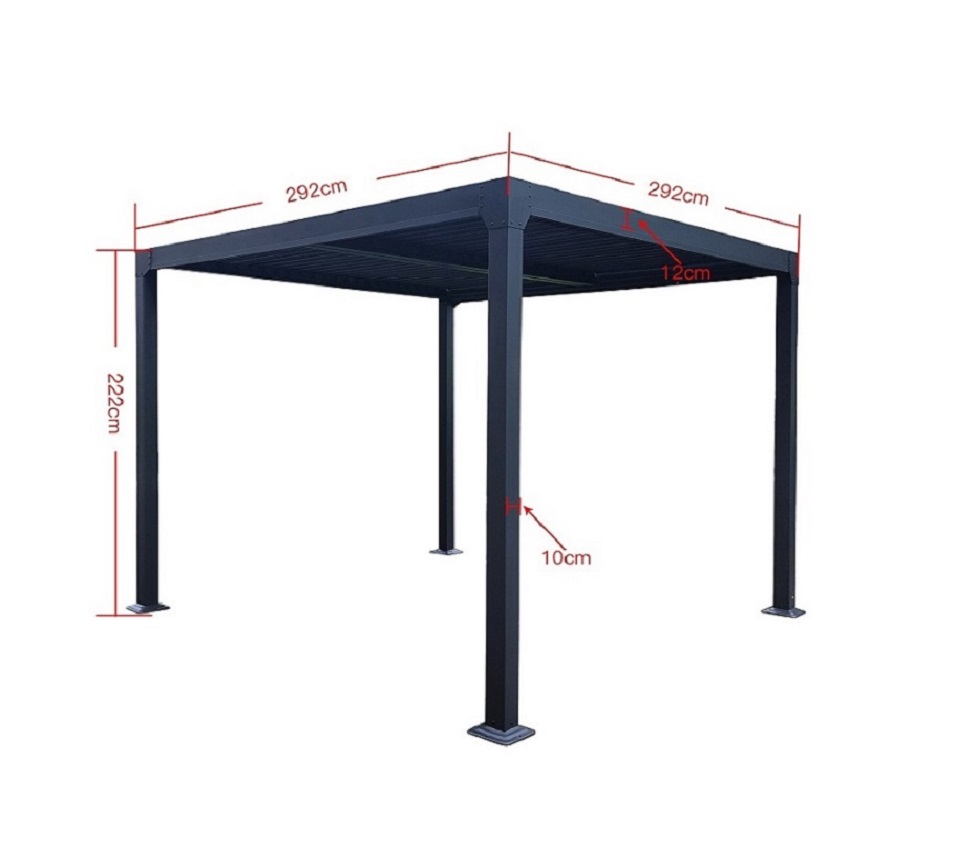 Pavillon Lamellendach Gartenzelt Gartendach Dubai II 3x3m Aluminium Neu