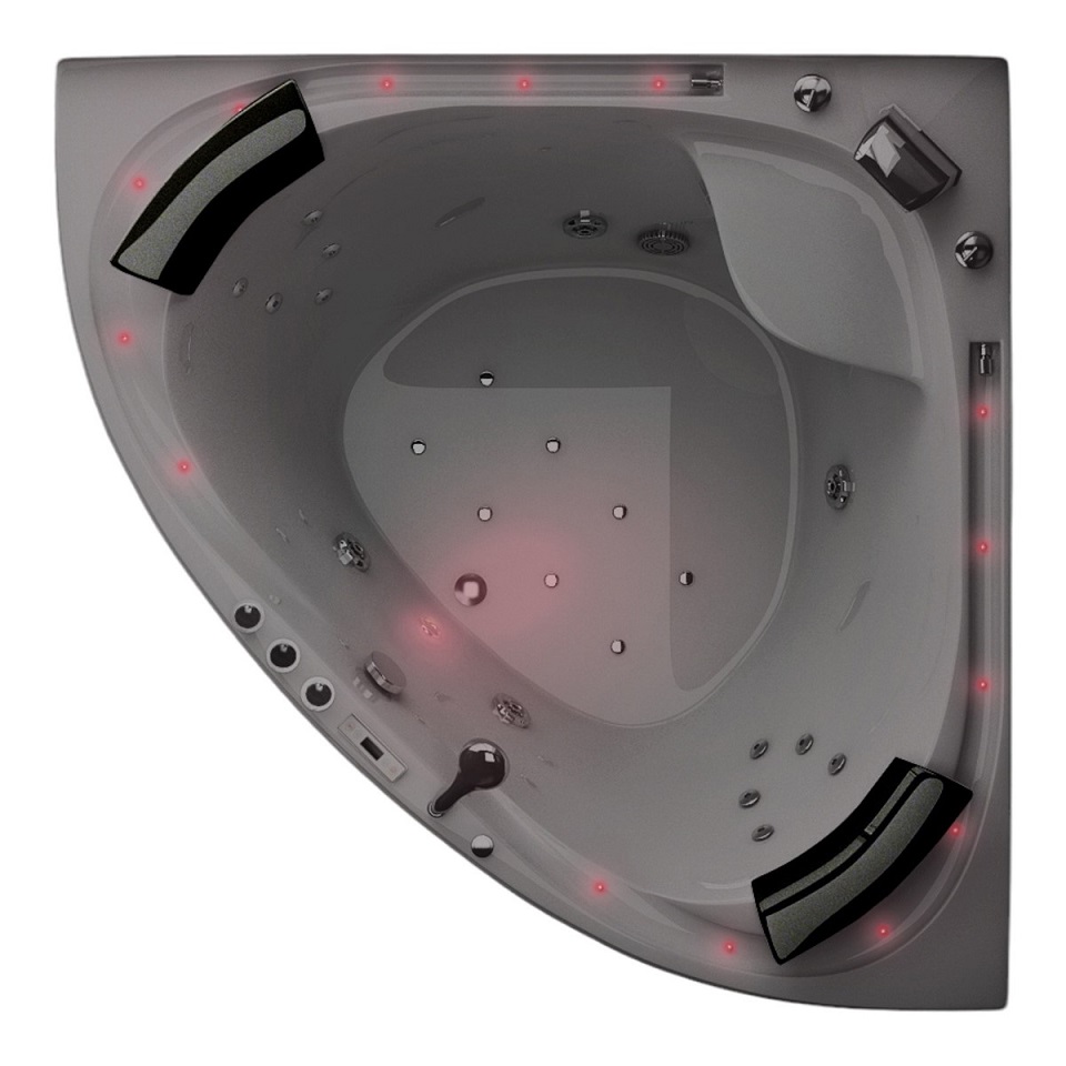 Whirlpool VILLA SABRINA weiss 1,6x1,6 m Vollausstattung Wasserfall Bachlauf umlaufend