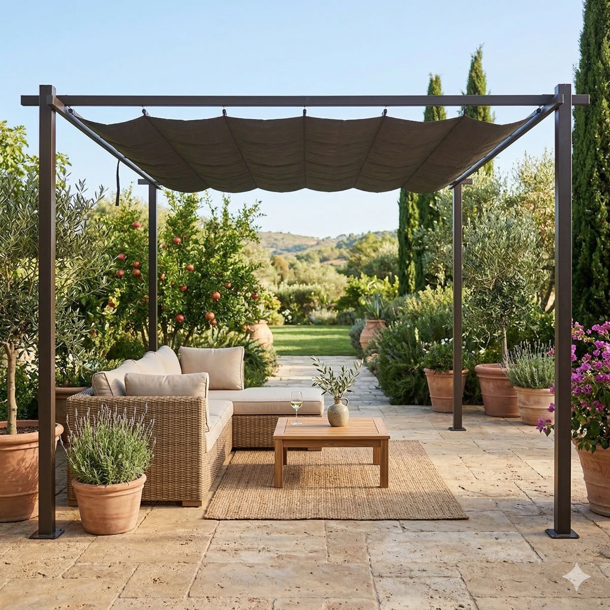 Pavillon Gartenpavillon 3x4m anthrazit Luxor Light UV-Schutz wasserabweisende Überdachung