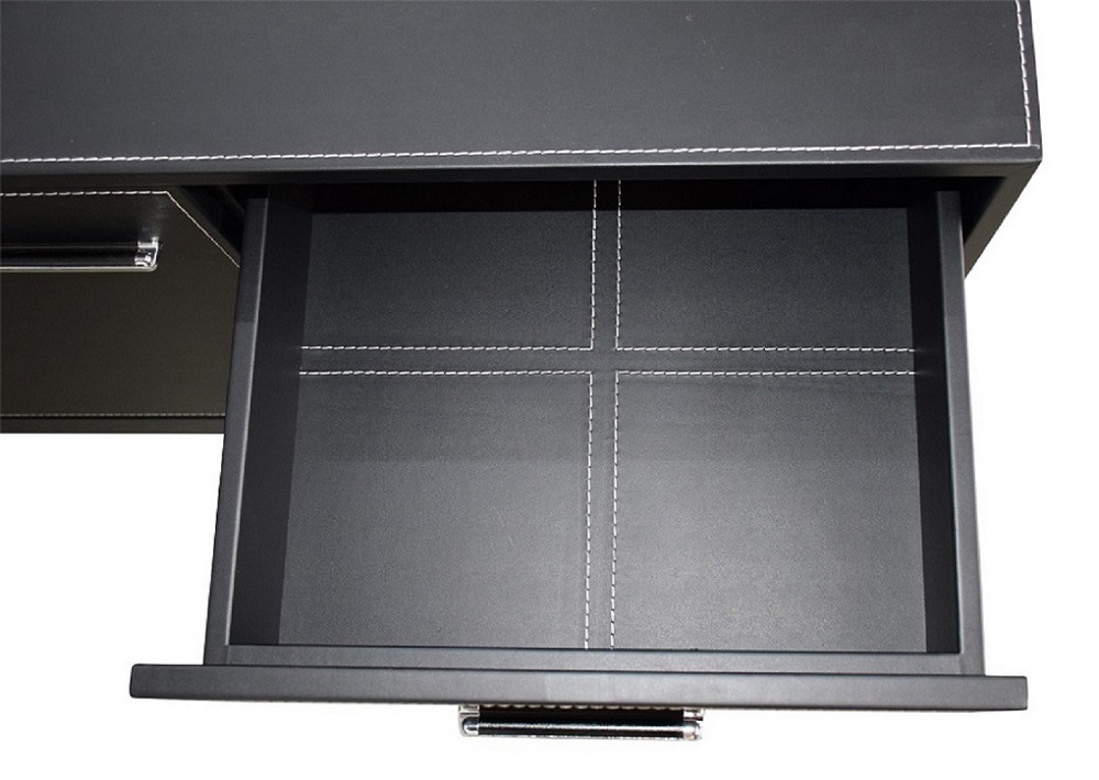 Büromöbel Chef Schreibtisch Managerschreibtisch Büroschreibtisch PITTSBURGH schwarz 2,2x1,85x 0,76 m