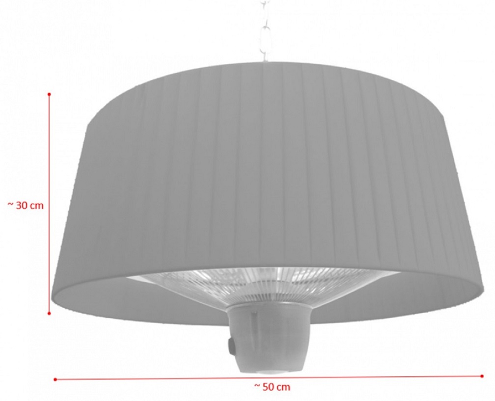 Heizlampe Terrassenlampe 50 x 50 x 30 cm ELEKTRA schwarz elektrisch Wärme für Terrasse Garten