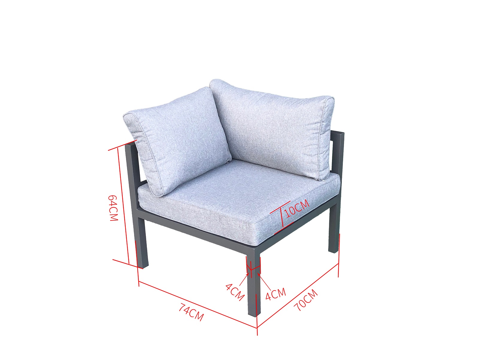 Jet-Line Gartenmöbel Ecklounge Garten  KRETA hellgrau Aluminium