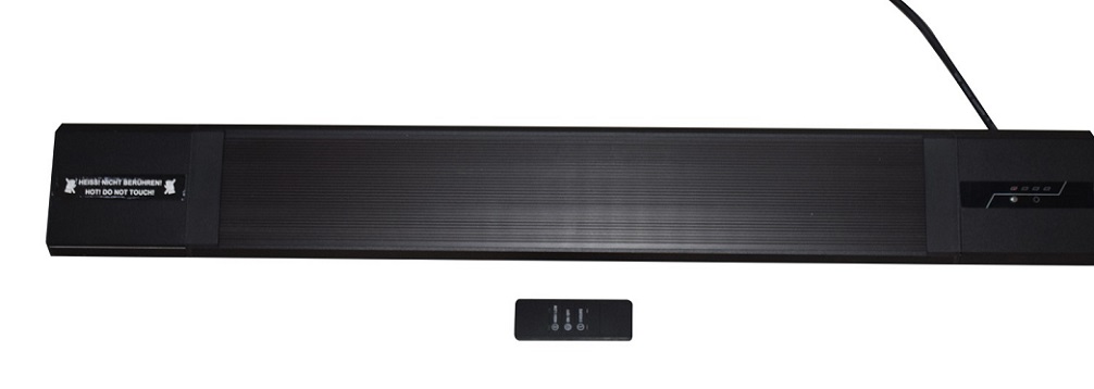 Heizlampe Terrassenlampe 116 x 15 x 5 cm schwarz Polaris elektrisch Wandmontage Wärme für Terrasse