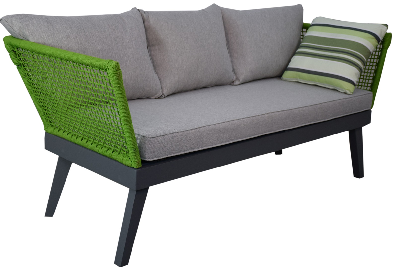 Gartenmöbel Gartensofa Outdoor Sofa Cuba 178 x 73 x 73 cm grün mit Kissen Garten Terrasse Balkon