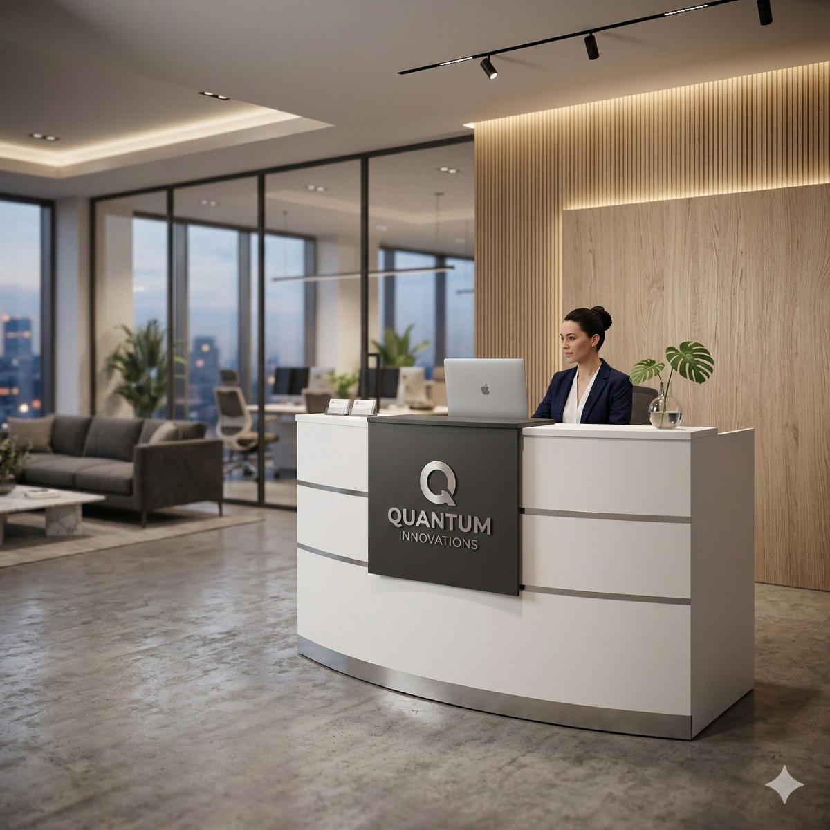 Empfangstheke Tresen für Ihr Büro VALENCE weiß Salon Kanzlei  Praxis Möbel von Jet-Line 160 cm