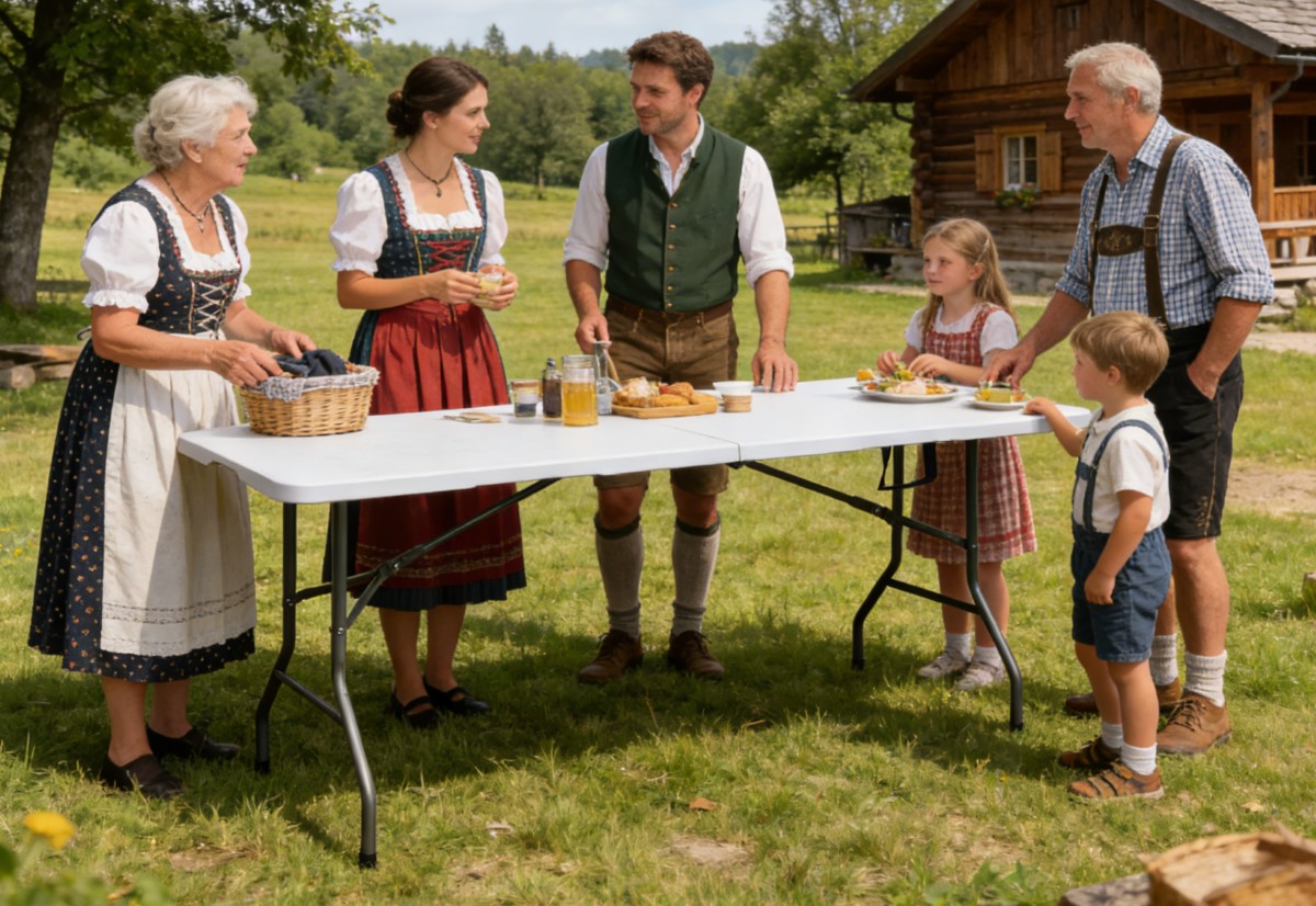 Buffettisch Gartentisch Klapptisch zusammenklappbar faltbar weiß grau 180x70x74cm NIKOLAUS