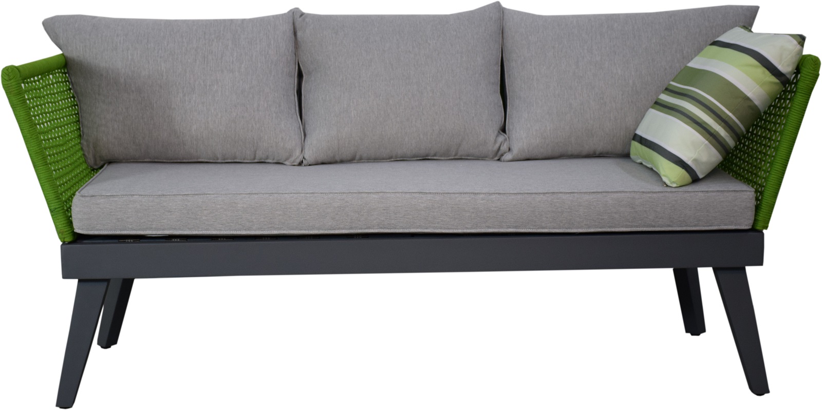 Gartenmöbel Gartensofa Outdoor Sofa Cuba 178 x 73 x 73 cm grün mit Kissen Garten Terrasse Balkon