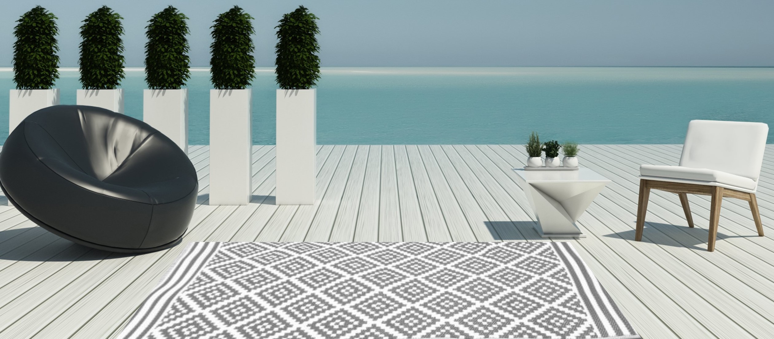 Gartenteppich outdoor Austin grau Teppich 120x180 cm