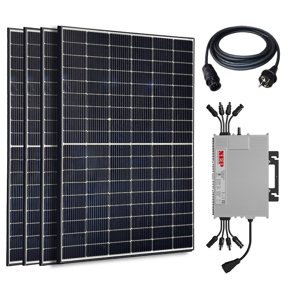 PV Solaranlage Photovoltaik 2380 W (4x595 W) &  Wechselrichter NEP 2000 W drosselbar
