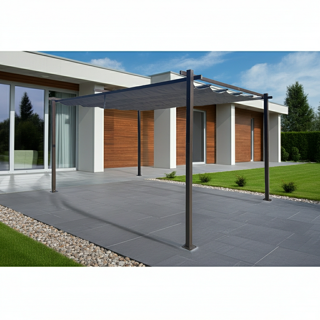Jet-Line | Pergola Aluminium | Pavillon | Kairo light | Terasse Sonnenschutz| Garten | 3 x 3 Meter