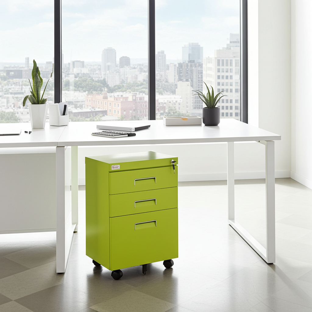 Büro Rollcontainer 3 Schubladen Haengeregistratur PAUL gruen Bürocontainer