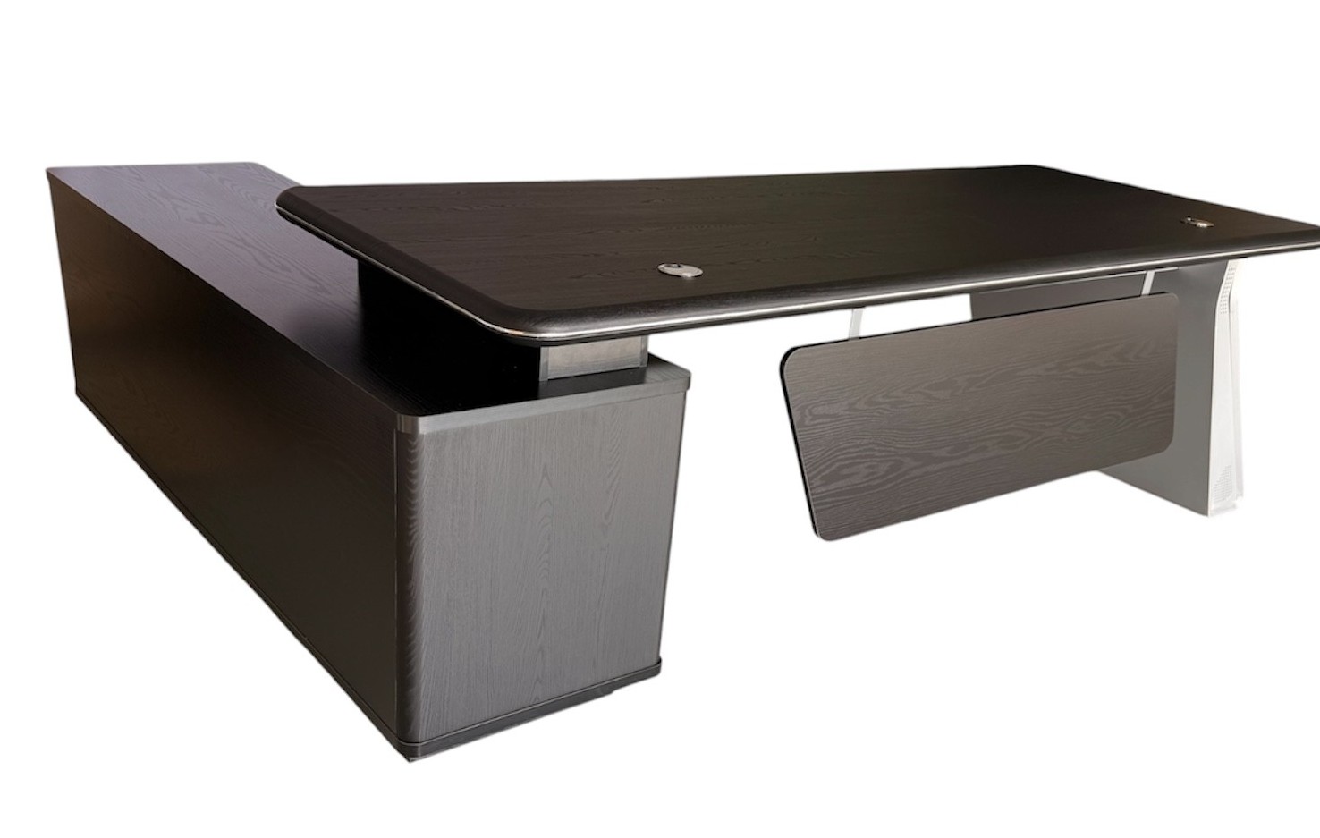Chef Schreibtisch Eckschreibtisch Porto schwarz 220x180x75 Büromöbel