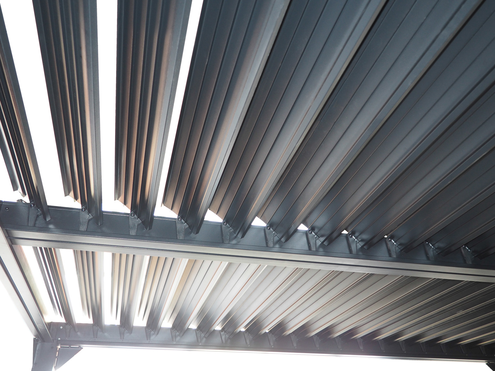 Pavillon Gartenpavillon 4x3m Dubai anthrazit aus Aluminium mit Handkurbel UV-Schutz