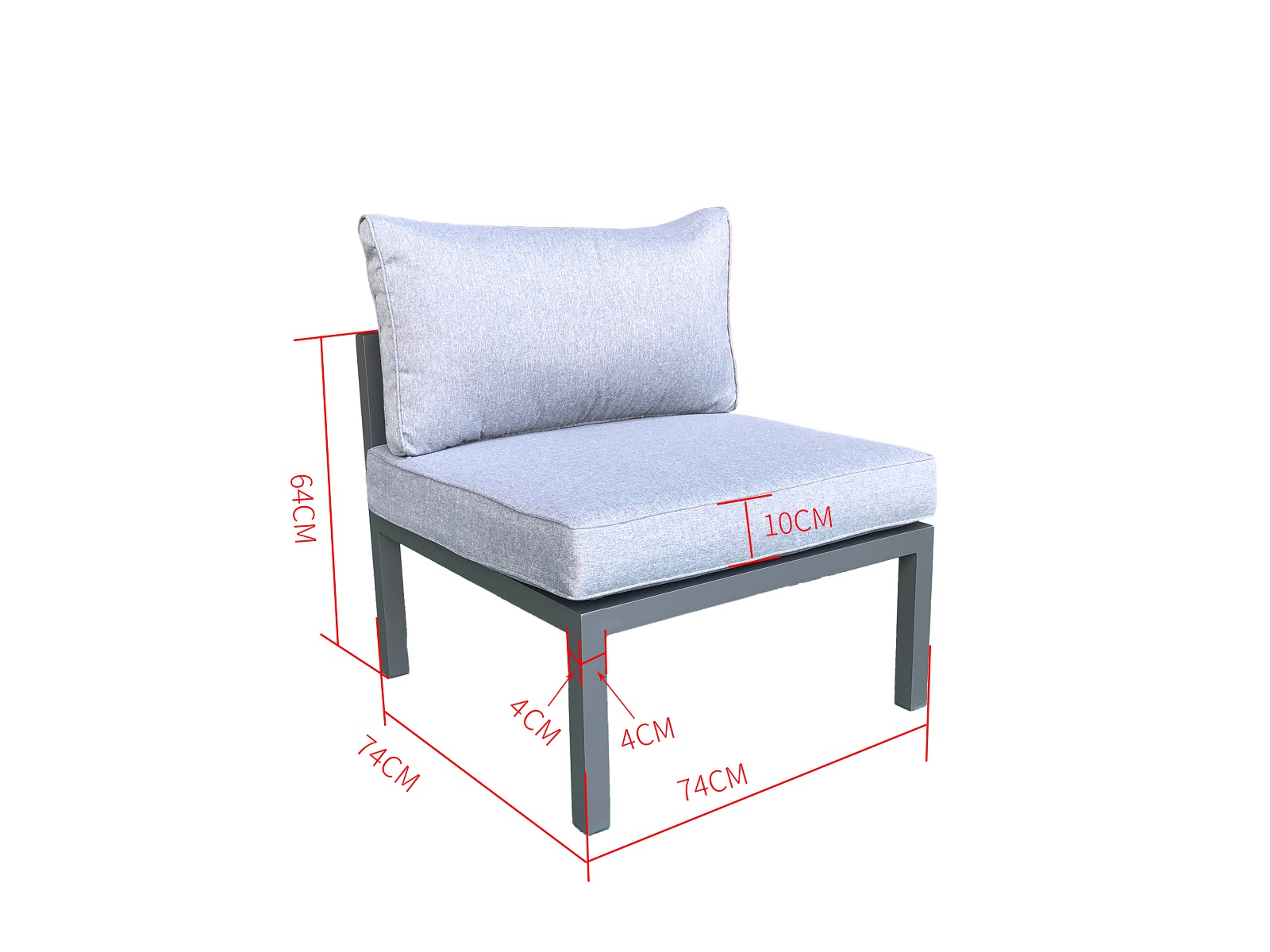 Jet-Line Gartenmöbel Ecklounge Garten  KRETA hellgrau Aluminium