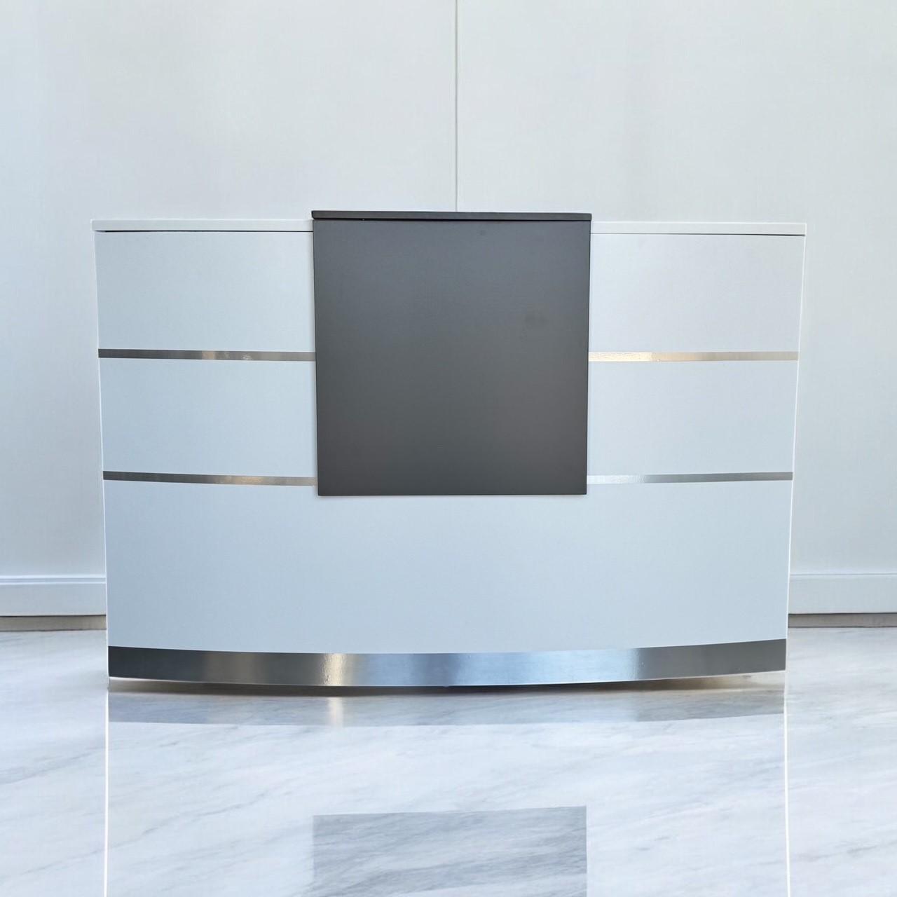 Empfangstheke Tresen für Ihr Büro VALENCE weiß Salon Kanzlei  Praxis Möbel von Jet-Line 120 cm