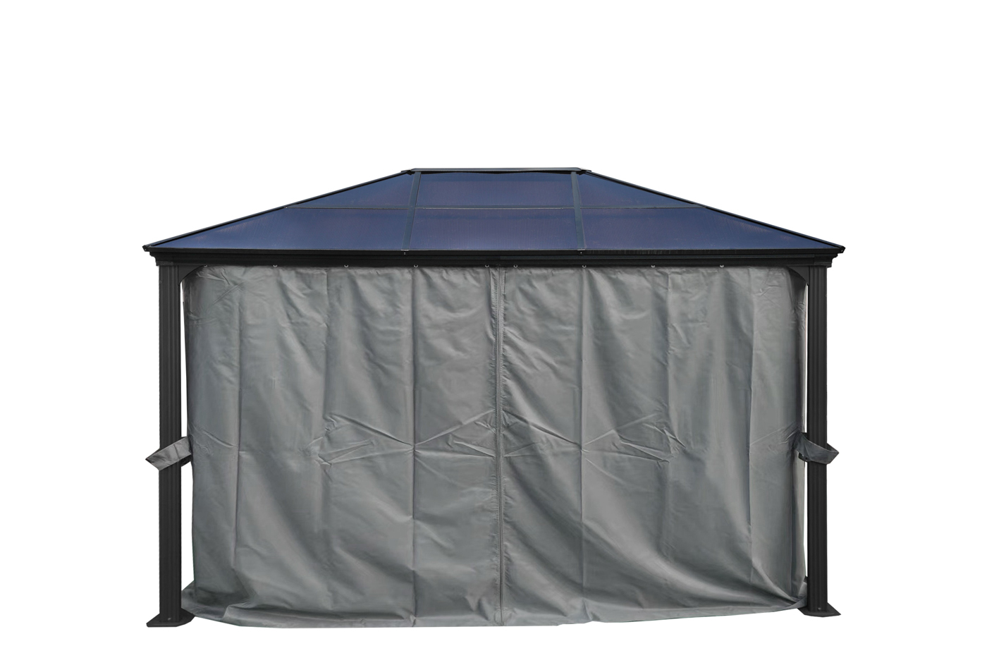 Pavillon Gartenpavillon 3x4 Taneo anthrazit aus Aluminium mit festem Dach UV-Schutz Sonnenschutz