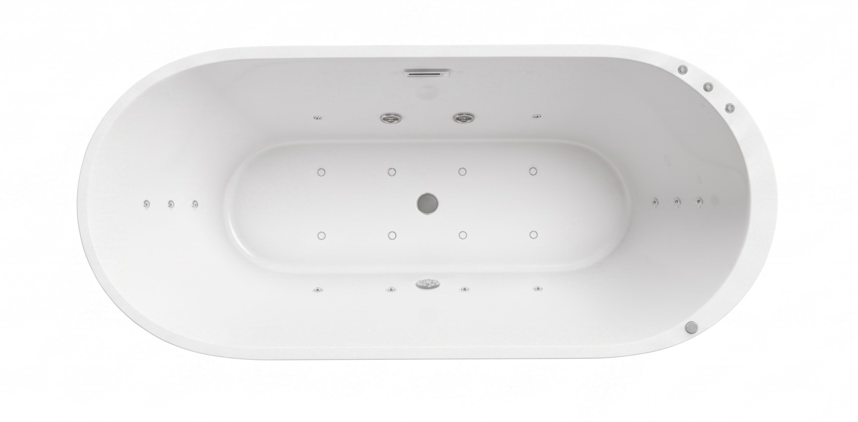 Whirlpool Indoor Spa freistehende  Badewanne OSSANTA  weiß 170x80x58 cm mit Massagedüsen