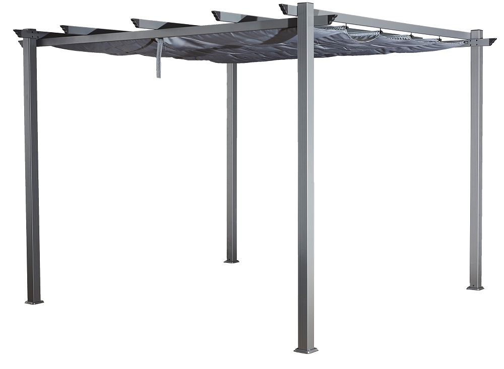 Pavillon Gartenpavillon 3x4m Luxor anthrazit aus Aluminium UV-Schutz wasserabweisende Überdachung