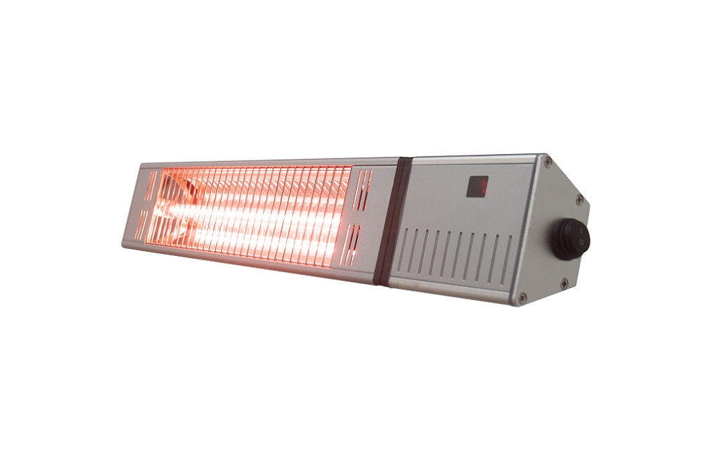 Heizlampe Terrassenlampe 54,7 x 12,7 x 9 cm PEGASUS Silber Wandmontage elektrisch Wärme für Terrasse