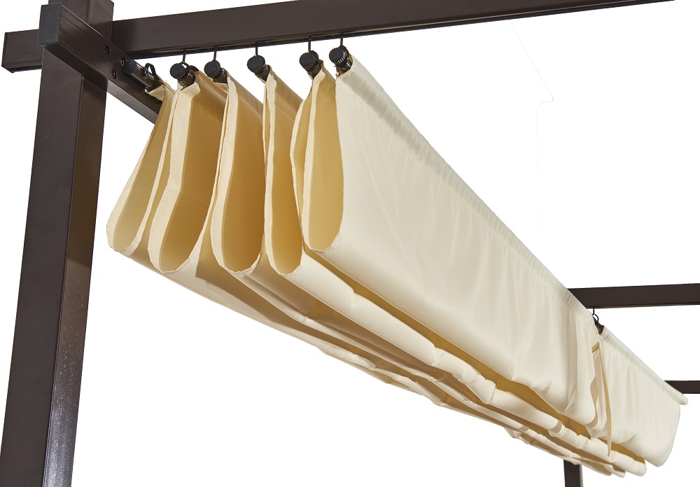 Pavillon Pergola  LUXOR LIGHT 3x4m  beige-anthrazit Schiebedach