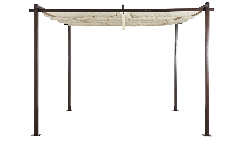 Pavillon Pergola  LUXOR LIGHT 3x4m  beige-anthrazit Schiebedach