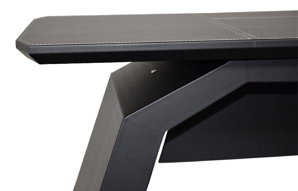 Büromöbel Chef Schreibtisch Managerschreibtisch Büroschreibtisch PITTSBURGH schwarz 2,2x1,85x 0,76 m