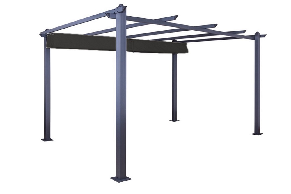 Pavillon Gartenpavillon 3x4m Luxor anthrazit aus Aluminium UV-Schutz wasserabweisende Überdachung