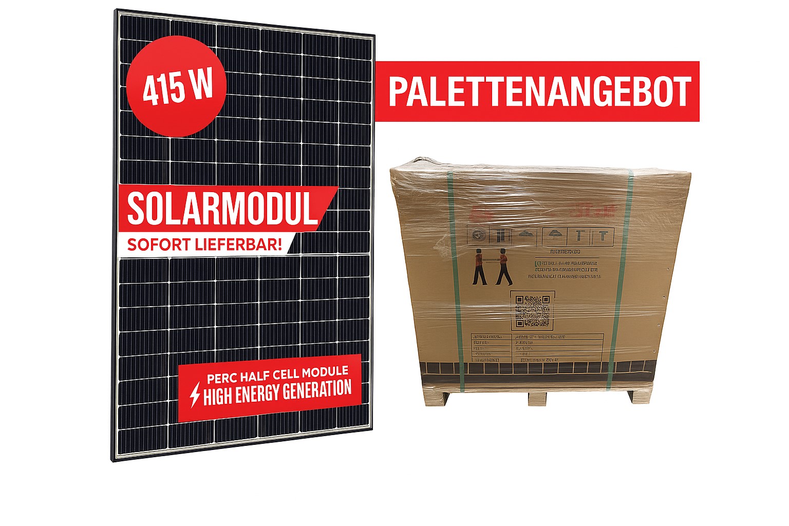 1 Palette 37 Stck.  Solar Module 415 W black Frame 172,6 x 113,4 x 3 cm